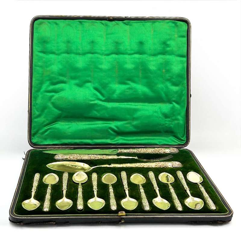 Hallmarked Silver Victorian High Tea Serving Set London 1897