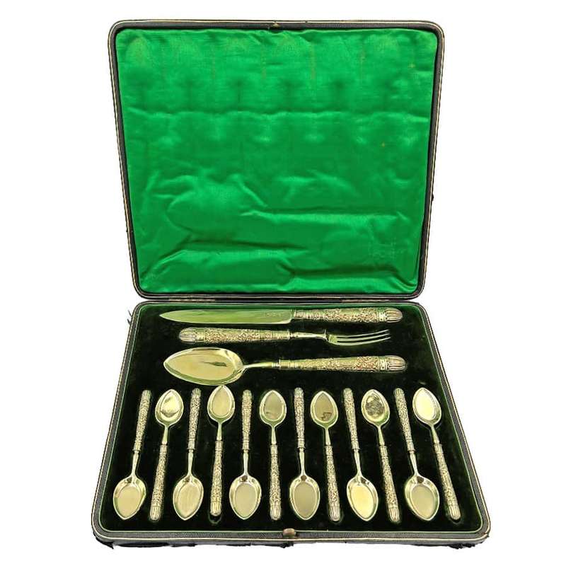 Hallmarked Silver Victorian High Tea Serving Set London 1897