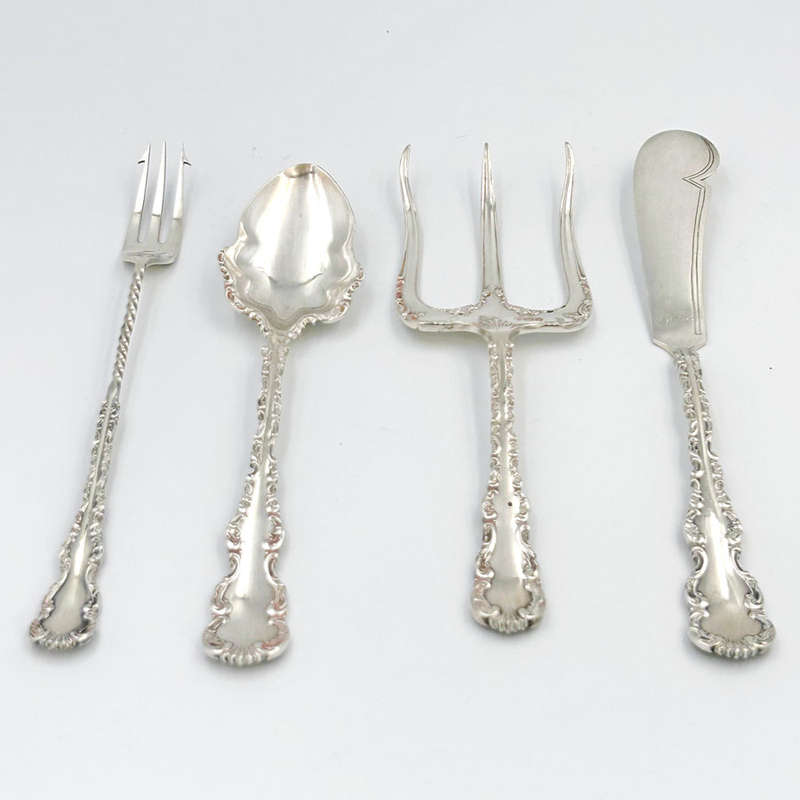 Hallmarked Silver Cased Four Piece Serving Cuttlery Set Sheffield 1903