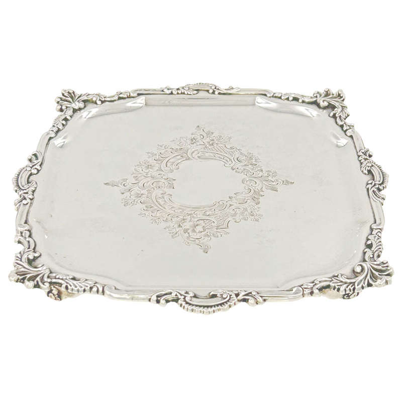 Hallmarked Silver Salver Edward VIII Hawksworth Eyre and Co London 1901