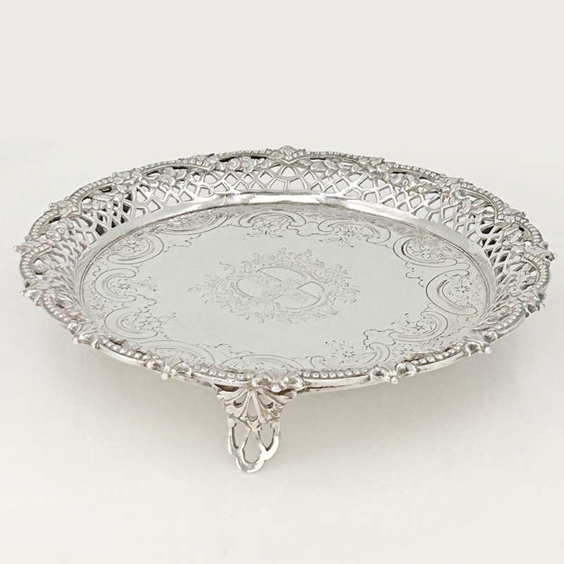 Hallmarked Silver Salver London 1760 Lewis Herne And Francis Butty