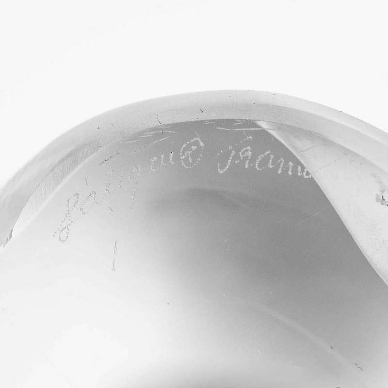 Lalique French Chat Assis  Crystal Cat Figurine