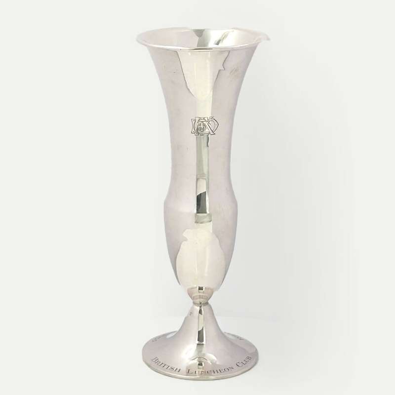 Large German Silver Spill Vase Post 1894
