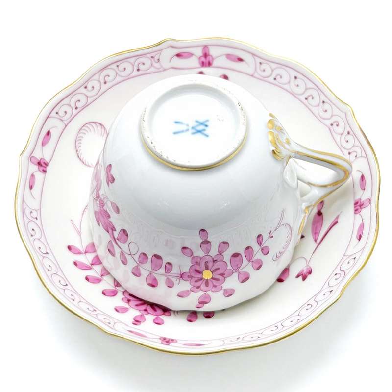 Meissen  Purple Indian Flowers Coffee Service 20th