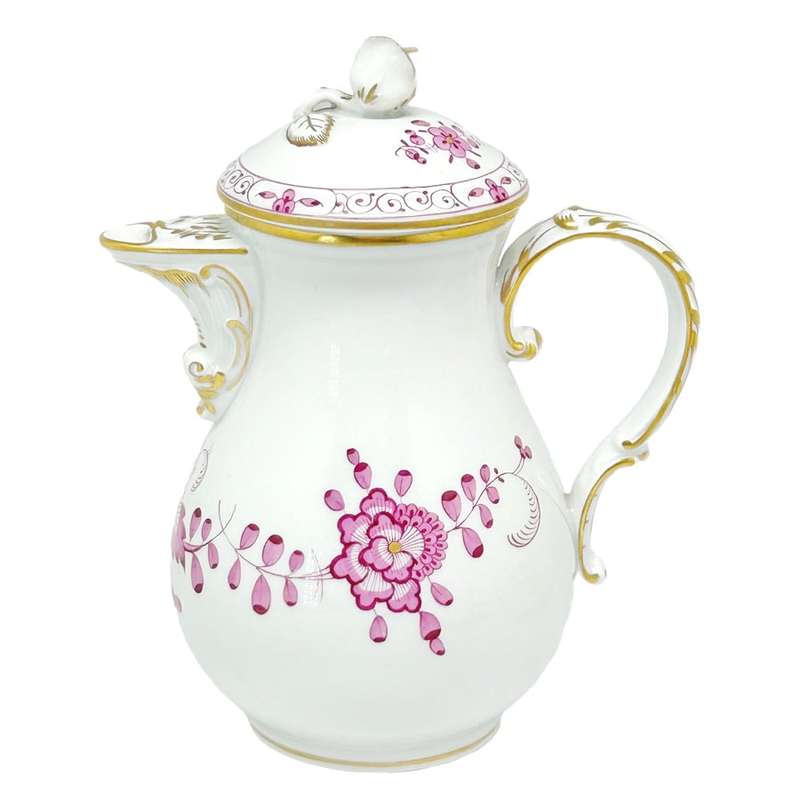 Meissen  Purple Indian Flowers Coffee Service 20th