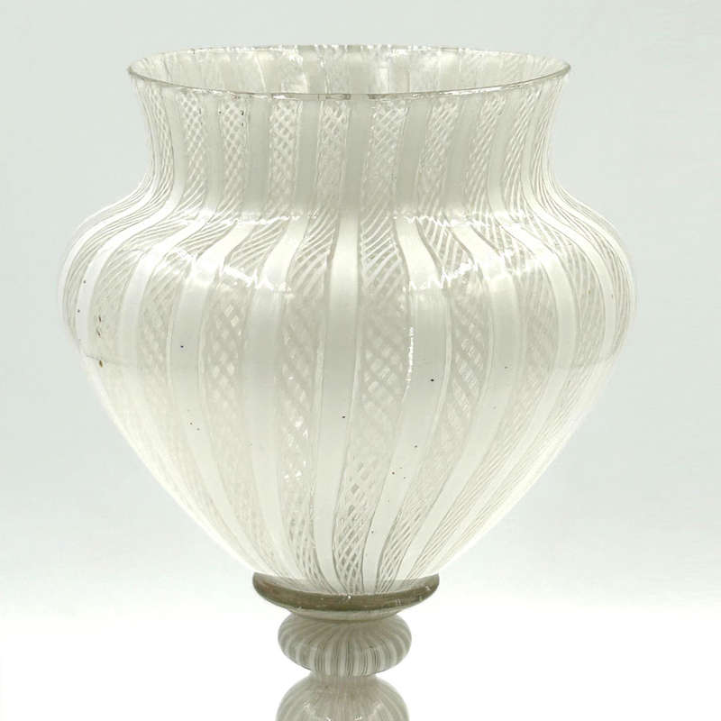 Murano Venetian Three Bubble Glass Goblet