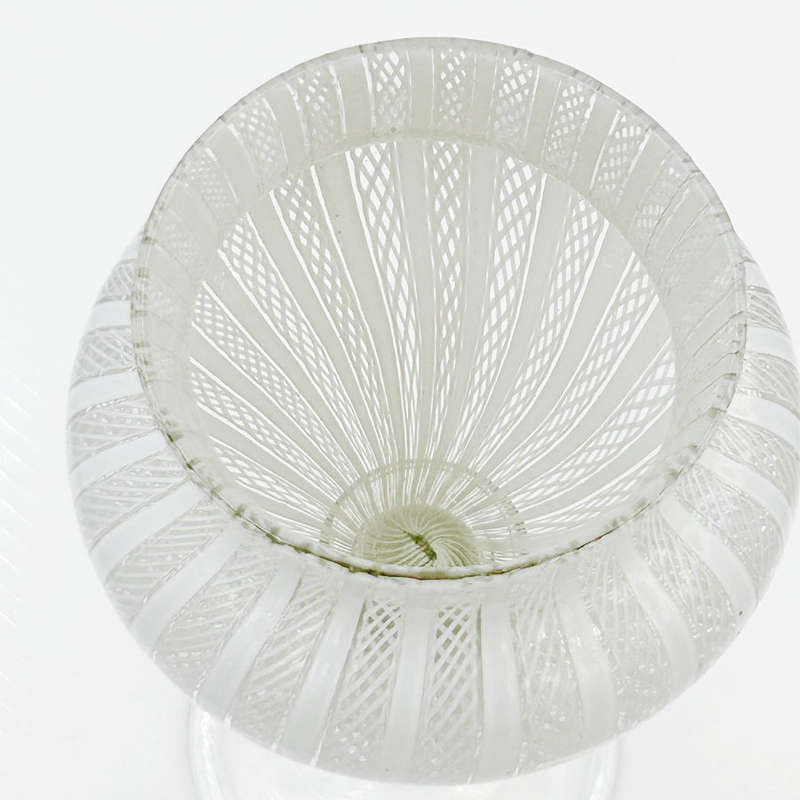 Murano Venetian Three Bubble Glass Goblet
