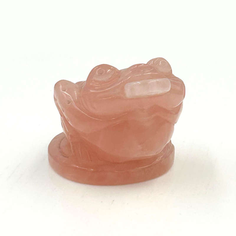 Chinese Rose Quartz Money Frog 20th