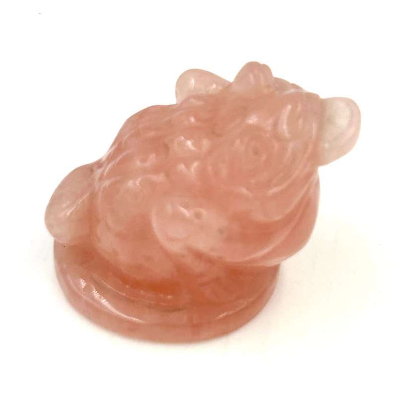 Chinese Rose Quartz Money Frog 20th