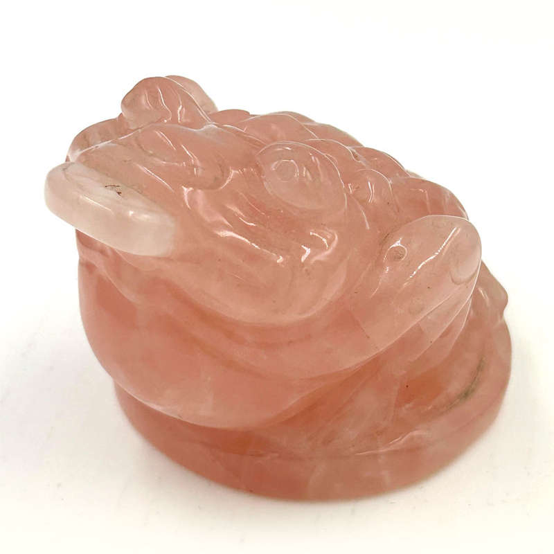 Chinese Rose Quartz Money Frog 20th