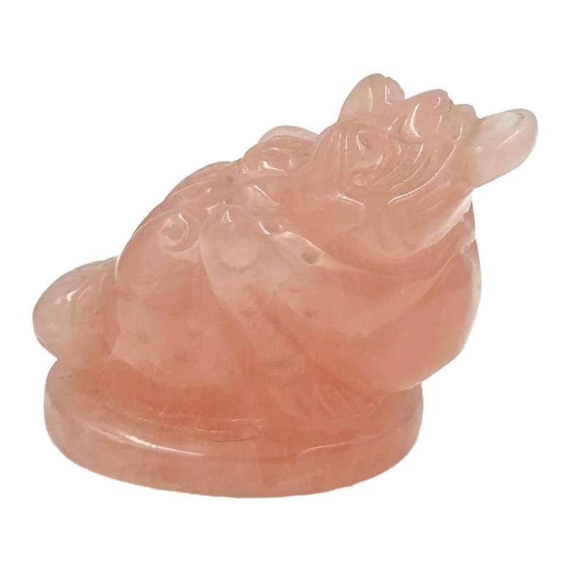 Chinese Rose Quartz Money Frog 20th