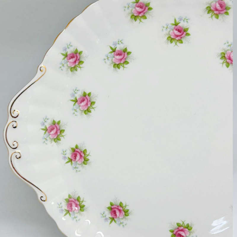 Royal Albert Forget Me Not Rose Tea Cake Plate