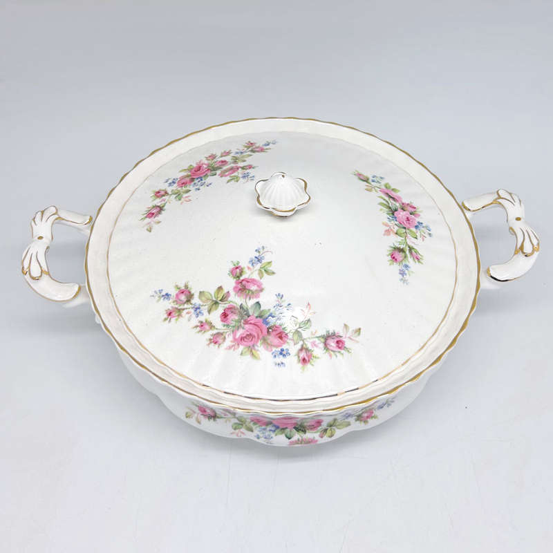 Royal Albert Moss Rose Vegetable Bowl and Cover