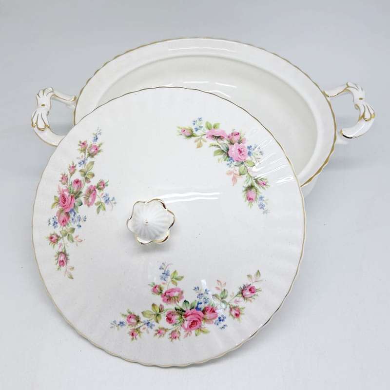 Royal Albert Moss Rose Vegetable Bowl and Cover