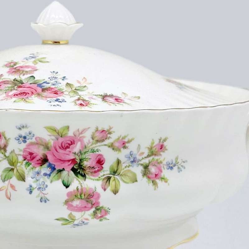 Royal Albert Moss Rose Vegetable Bowl and Cover
