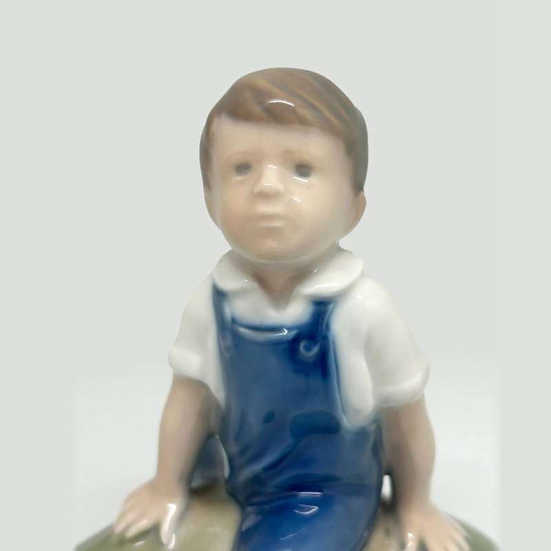 Royal Copenhagen Boy Sitting On Large Gourd 4539