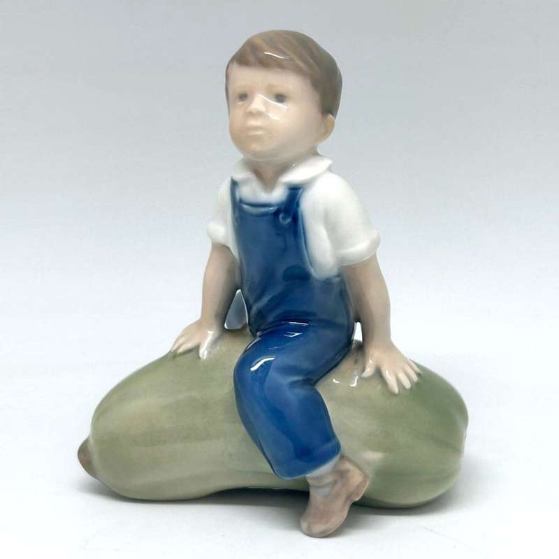 Royal Copenhagen Boy Sitting On Large Gourd 4539