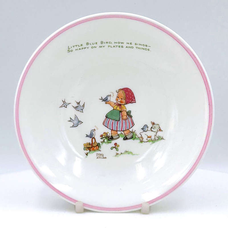 Shelley Mabel Lucie Attwell Porridge Bowl Blue Bird