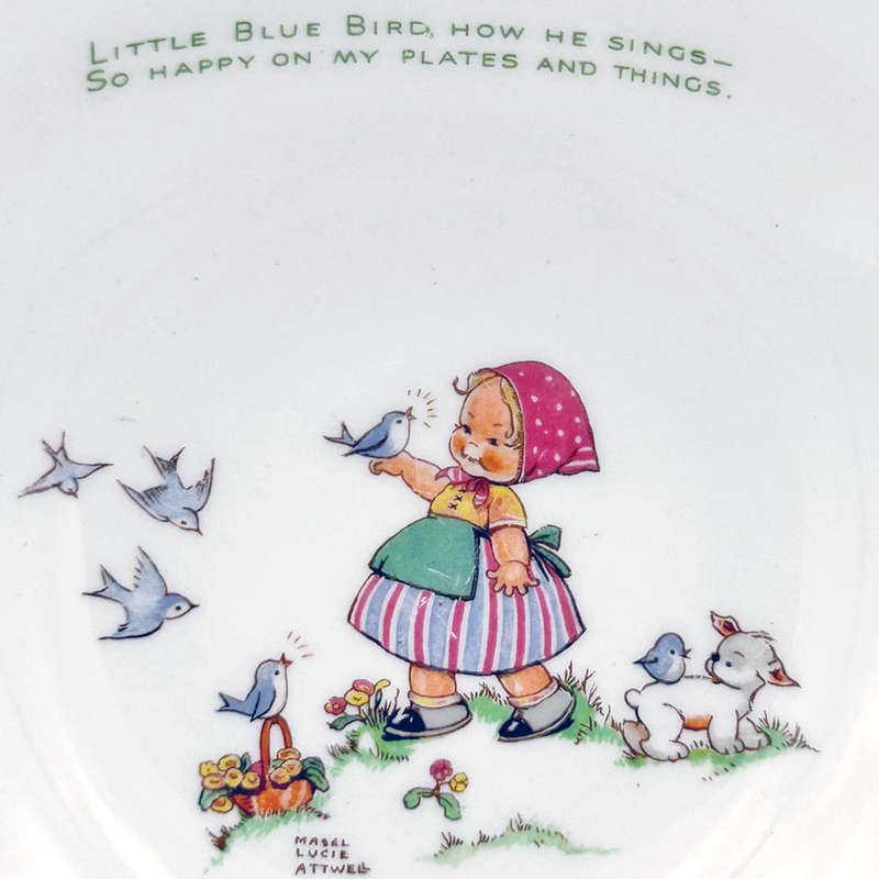 Shelley Mabel Lucie Attwell Porridge Bowl Blue Bird