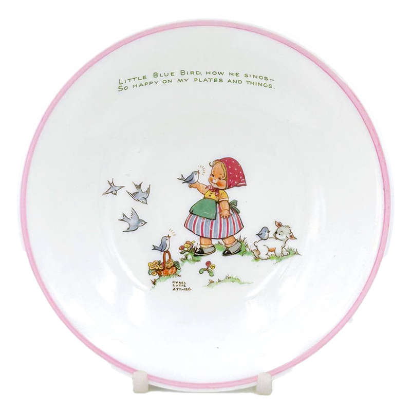 Shelley Mabel Lucie Attwell Porridge Bowl Blue Bird