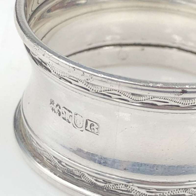 Sterling Silver Serviette Ring Monogramed  G
