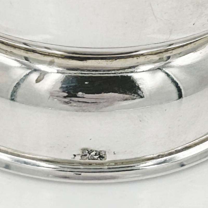 Sterling Silver Cylinder Vase Applied Leaf Motif