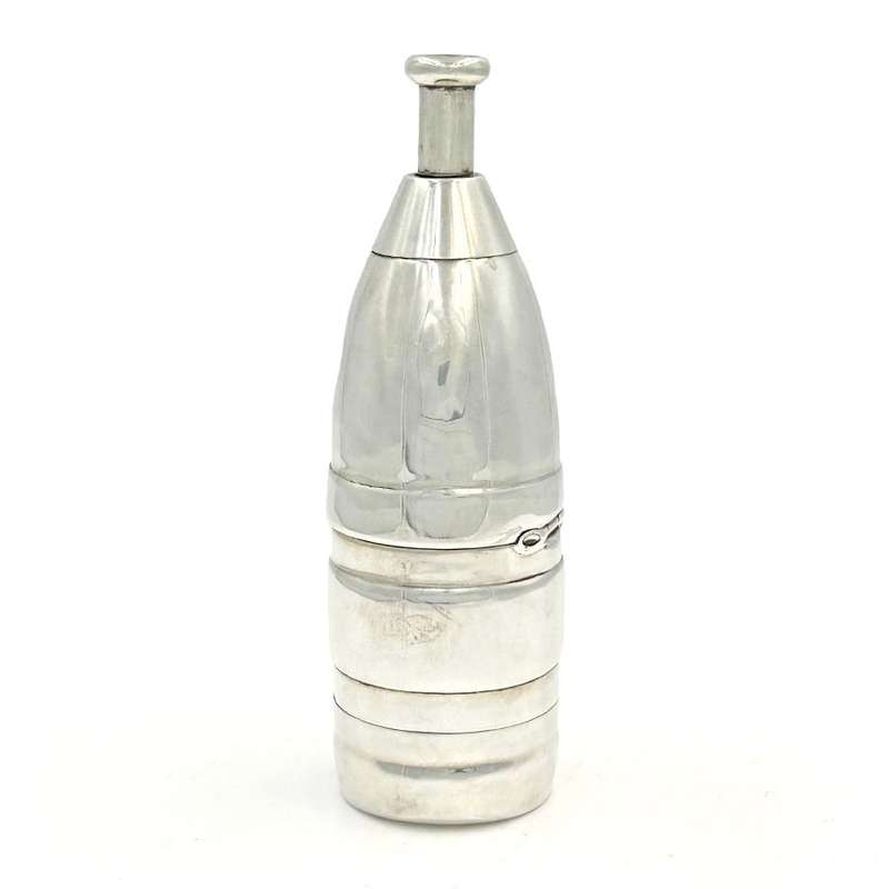 Victorian Hallmarked Silver Novelty Bottle Shaped Cigar Cutter Chester 1895