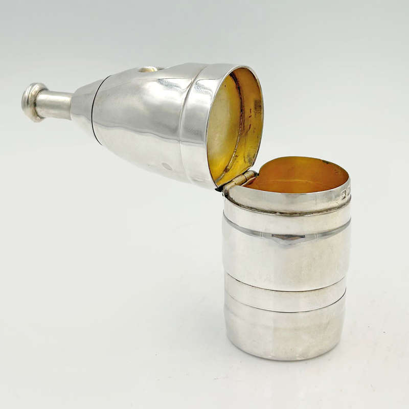 Victorian Hallmarked Silver Novelty Bottle Shaped Cigar Cutter Chester 1895
