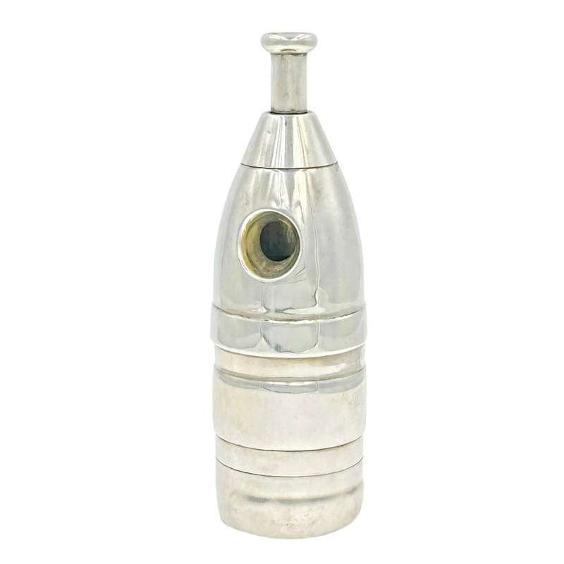Victorian Hallmarked Silver Novelty Bottle Shaped Cigar Cutter Chester 1895