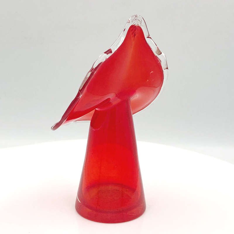 Vintage MCM Handblown Red Jack In The  Pulpit Vase