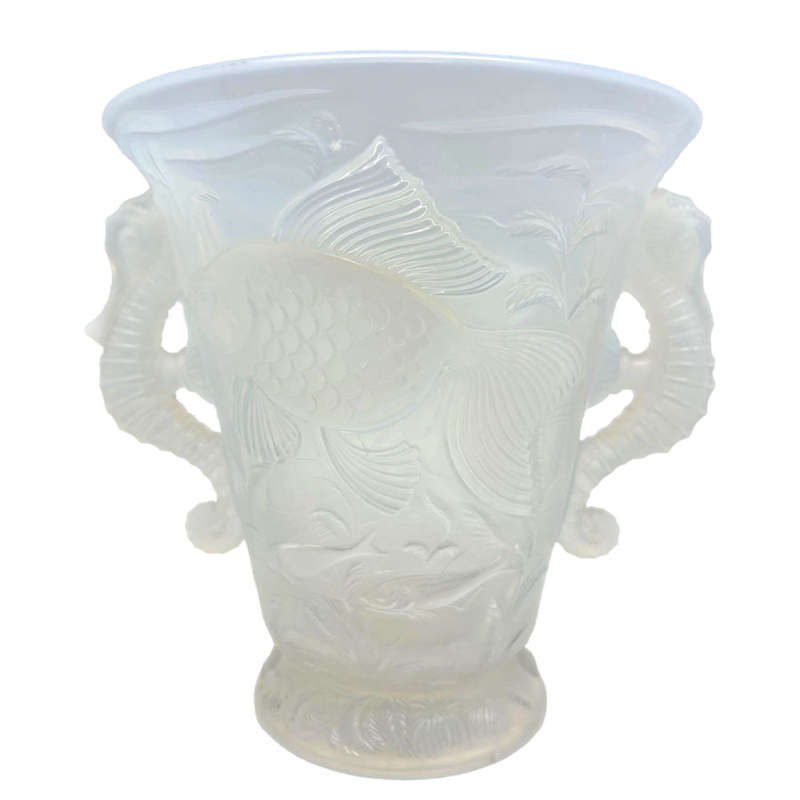 Art Deco Aquarium Art Glass Barolac Vase by Josef Inwald C1930