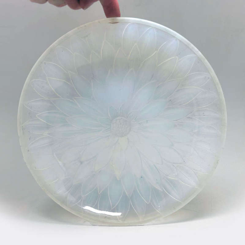 Art Deco Opalescent Glass Etling Sunflower Bowl C1930