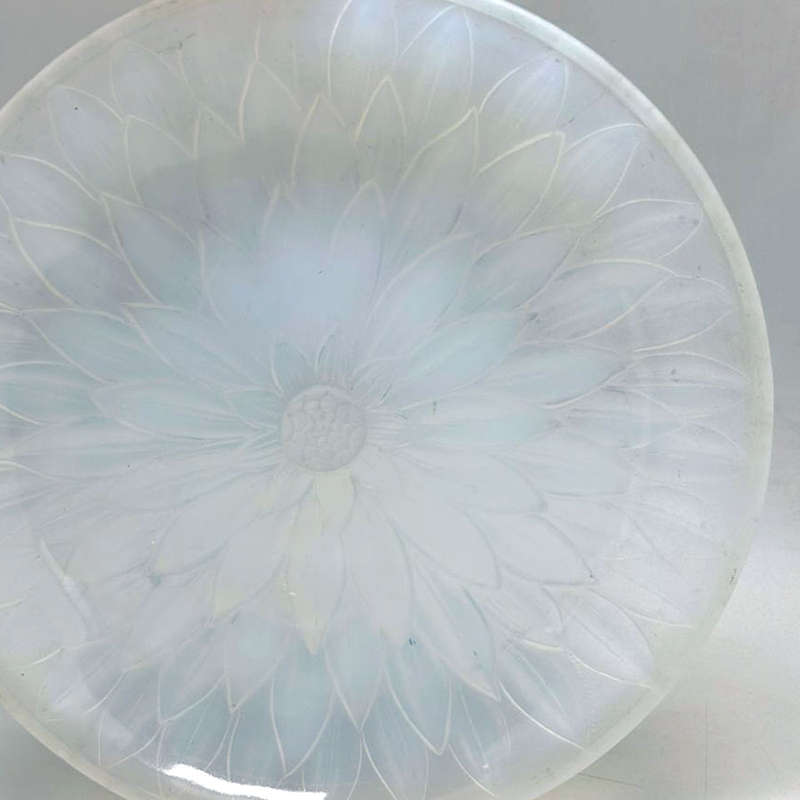 Art Deco Opalescent Glass Etling Sunflower Bowl C1930