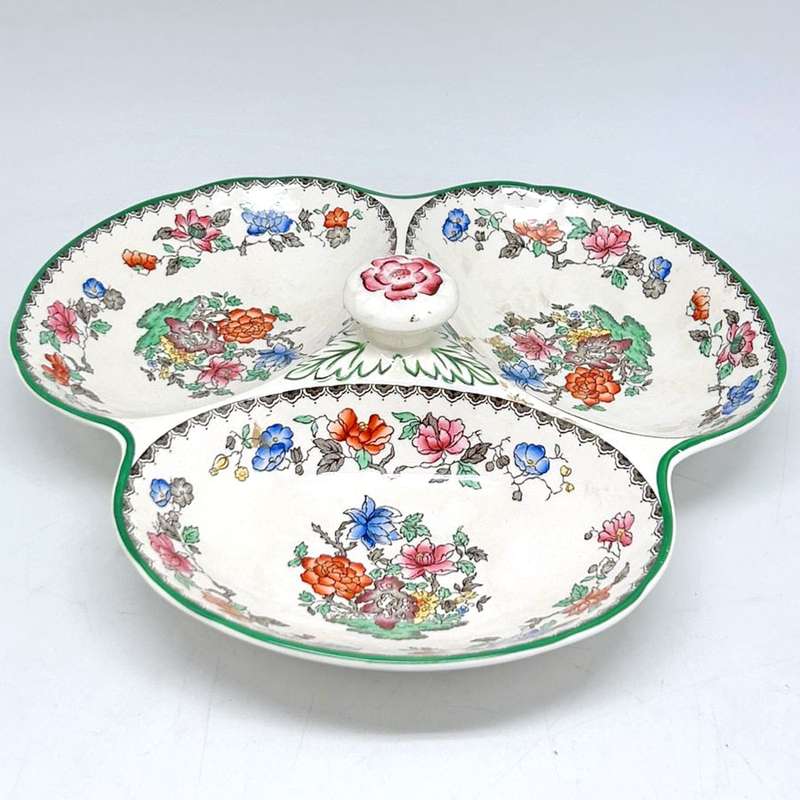 Copeland Spode Chinese Rose Three Division Snack Dish
