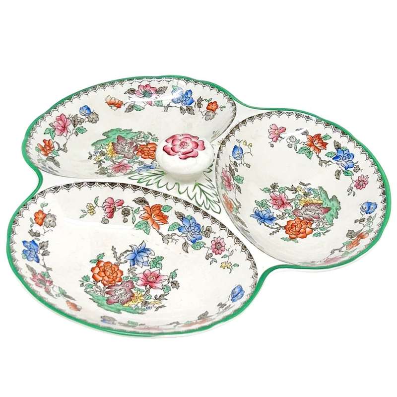 Copeland Spode Chinese Rose Three Division Snack Dish