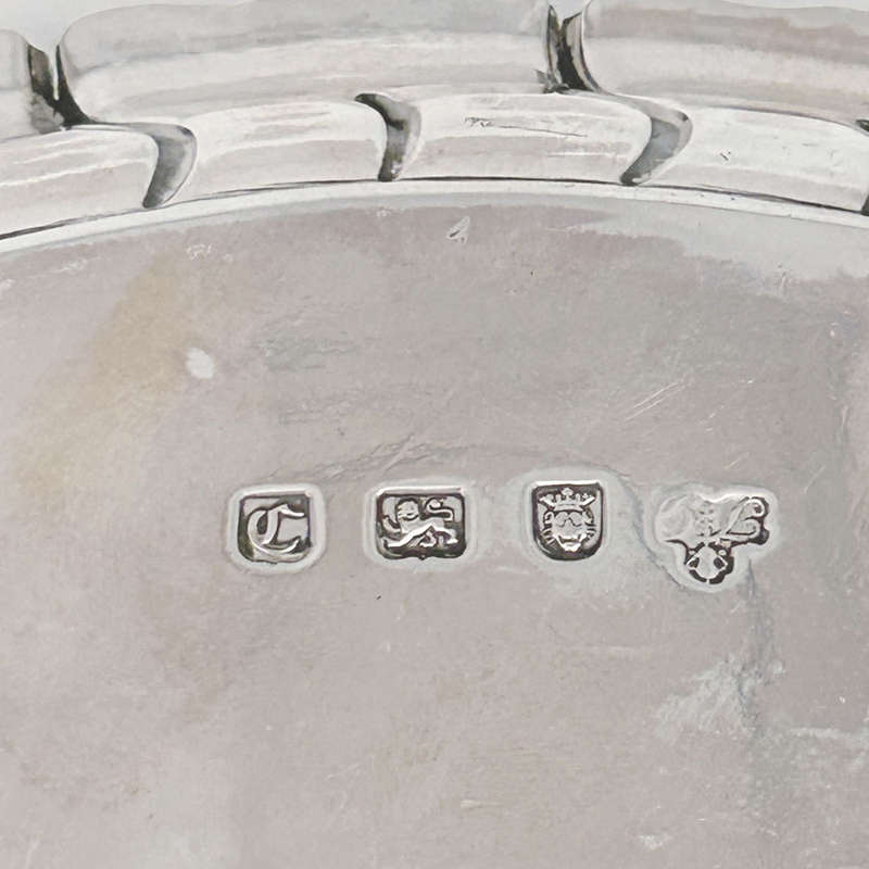 Georgian Hallmarked Silver Salver Sheffield 1758 On Scroll Shell Feet