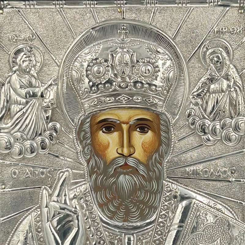 Greek Icon 950 Silver Framed 20th