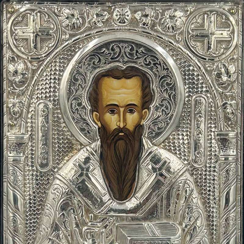 Greek Rabi Icon 950 Silver Framed 20th