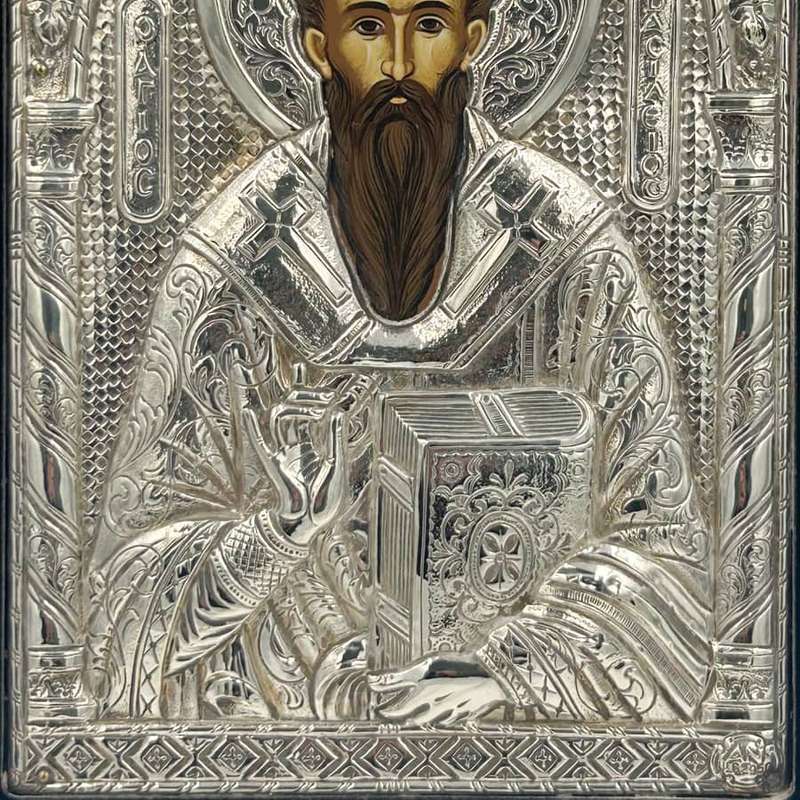 Greek Rabi Icon 950 Silver Framed 20th