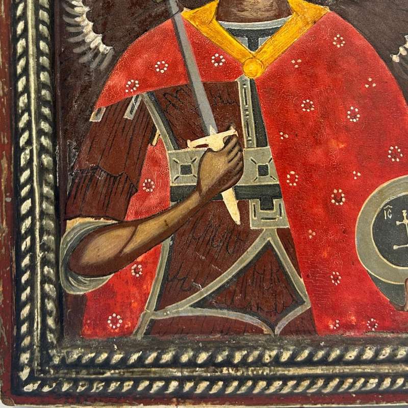 Greek The Archangel Michael  Icon 950 Silver Framed 20th