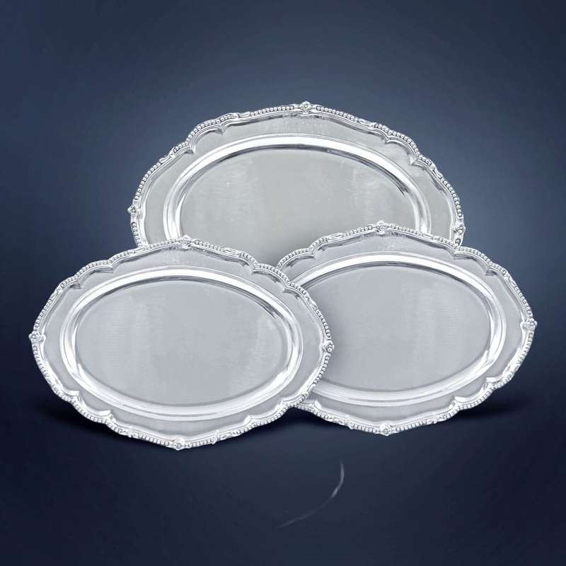 Hallmarked Silver Serving Platters London 1768 William Harrison