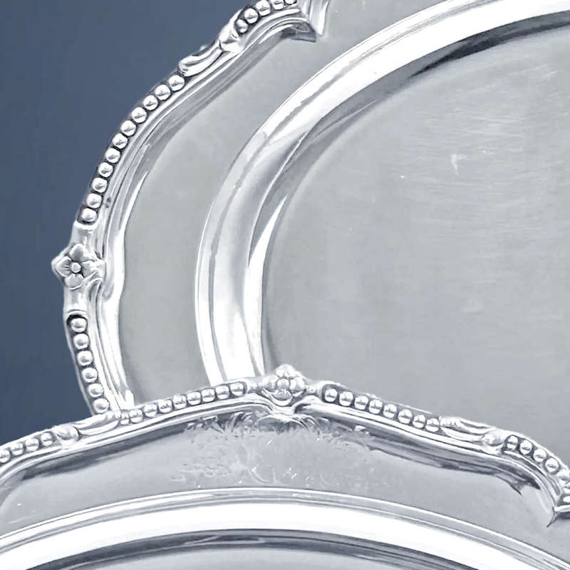 Hallmarked Silver Serving Platters London 1768 William Harrison
