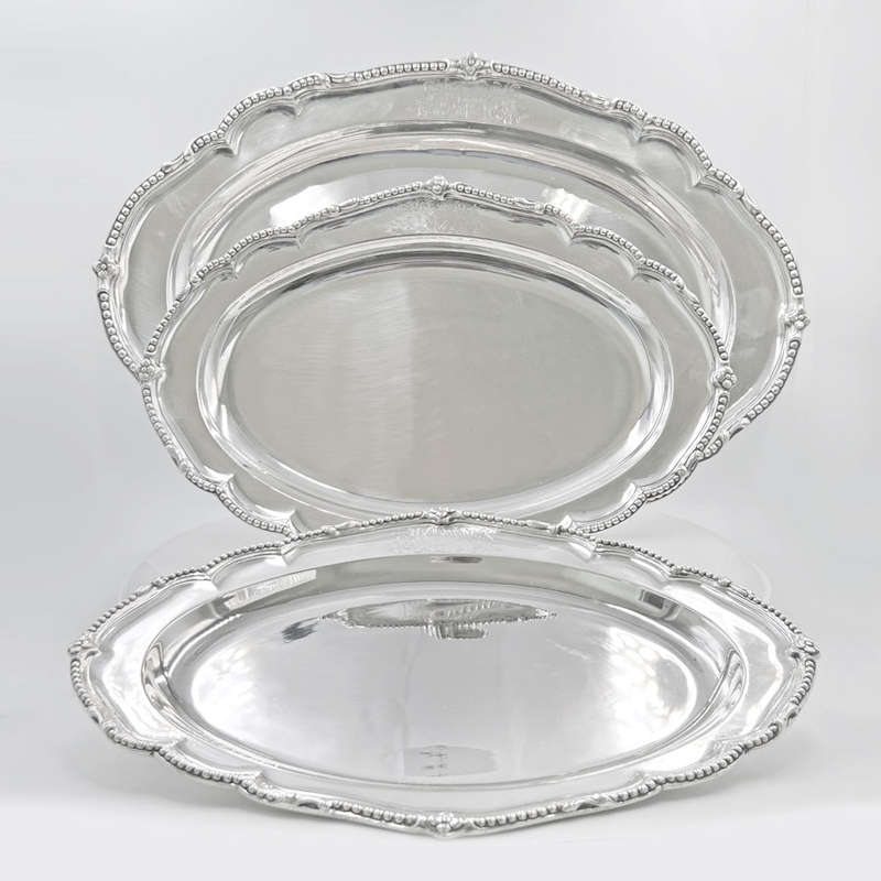 Hallmarked Silver Serving Platters London 1768 William Harrison