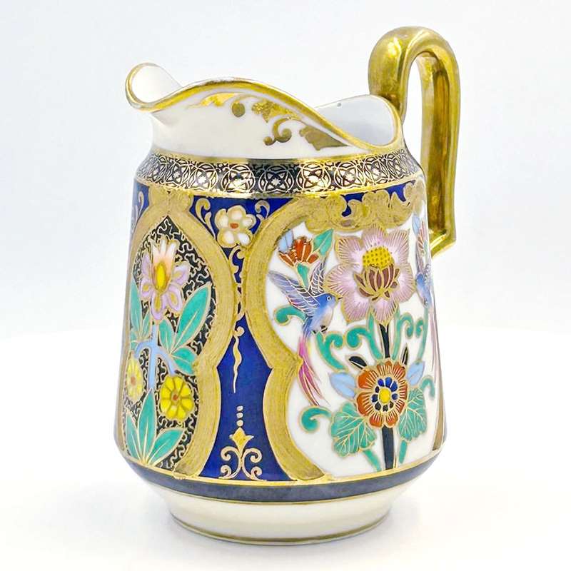 Noritake Japan Maruki Seal Gold Flowers and Birds Tea Milk Jug