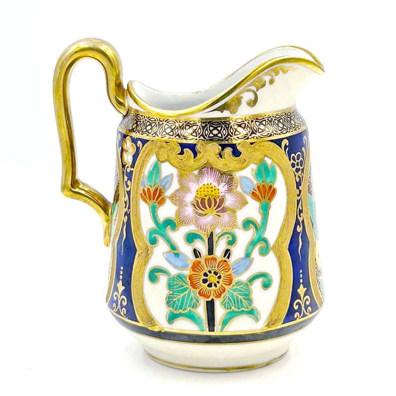 Noritake Japan Maruki Seal Gold Flowers and Birds Tea Milk Jug