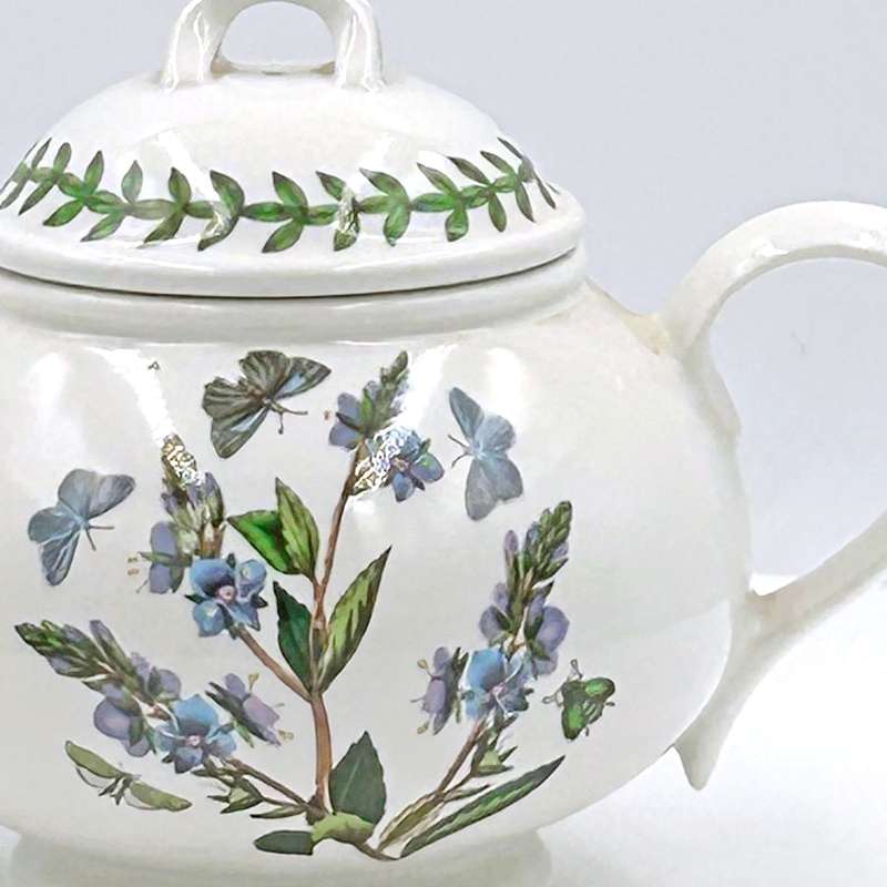 Portmeirion Botanic Garden Blue Floral  Butterfly Bachelor Tea Pot