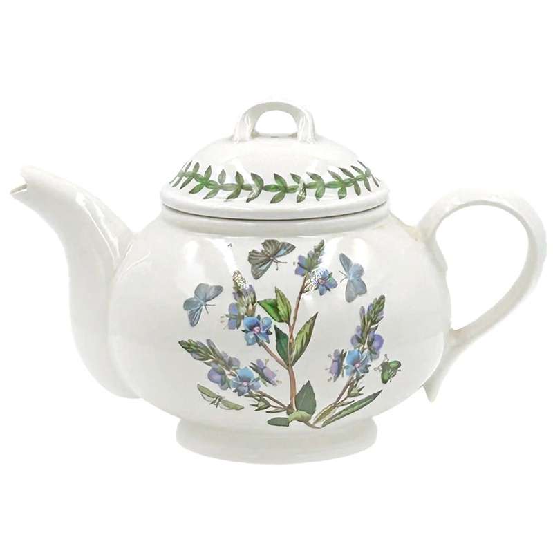 Portmeirion Botanic Garden Blue Floral  Butterfly Bachelor Tea Pot