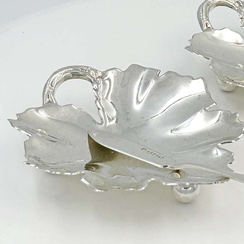 Victorian Hallmarked Silver Boxed Butter Serving Set London 1892