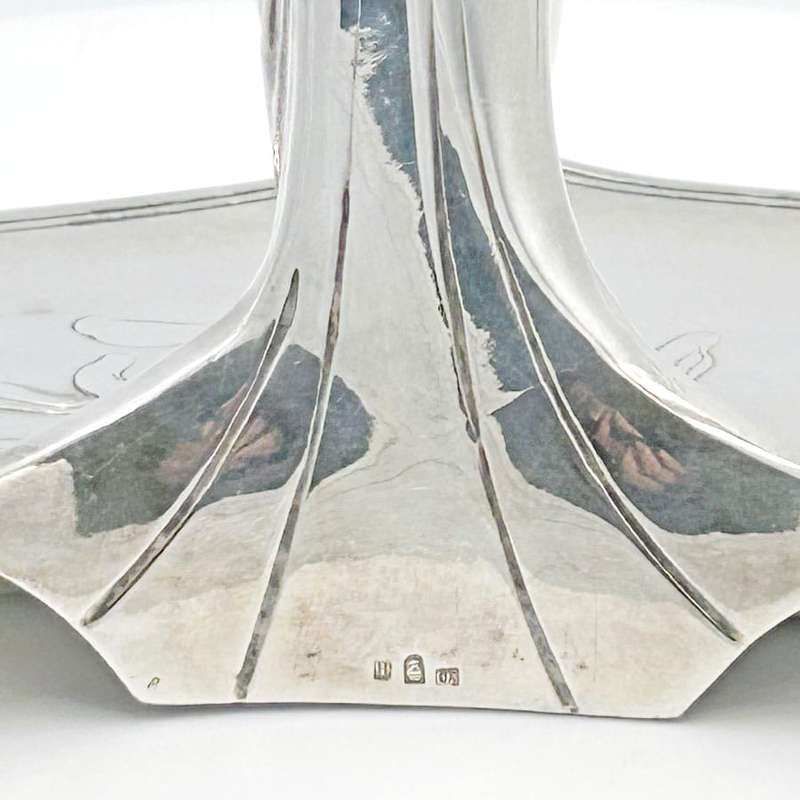 WMF Silvered Art Nouveau Maiden Card Tray C1910