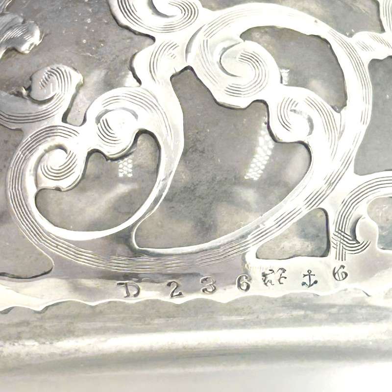 Art Nouveau Silver Overlayed Glass Miniature Perfume Bottle